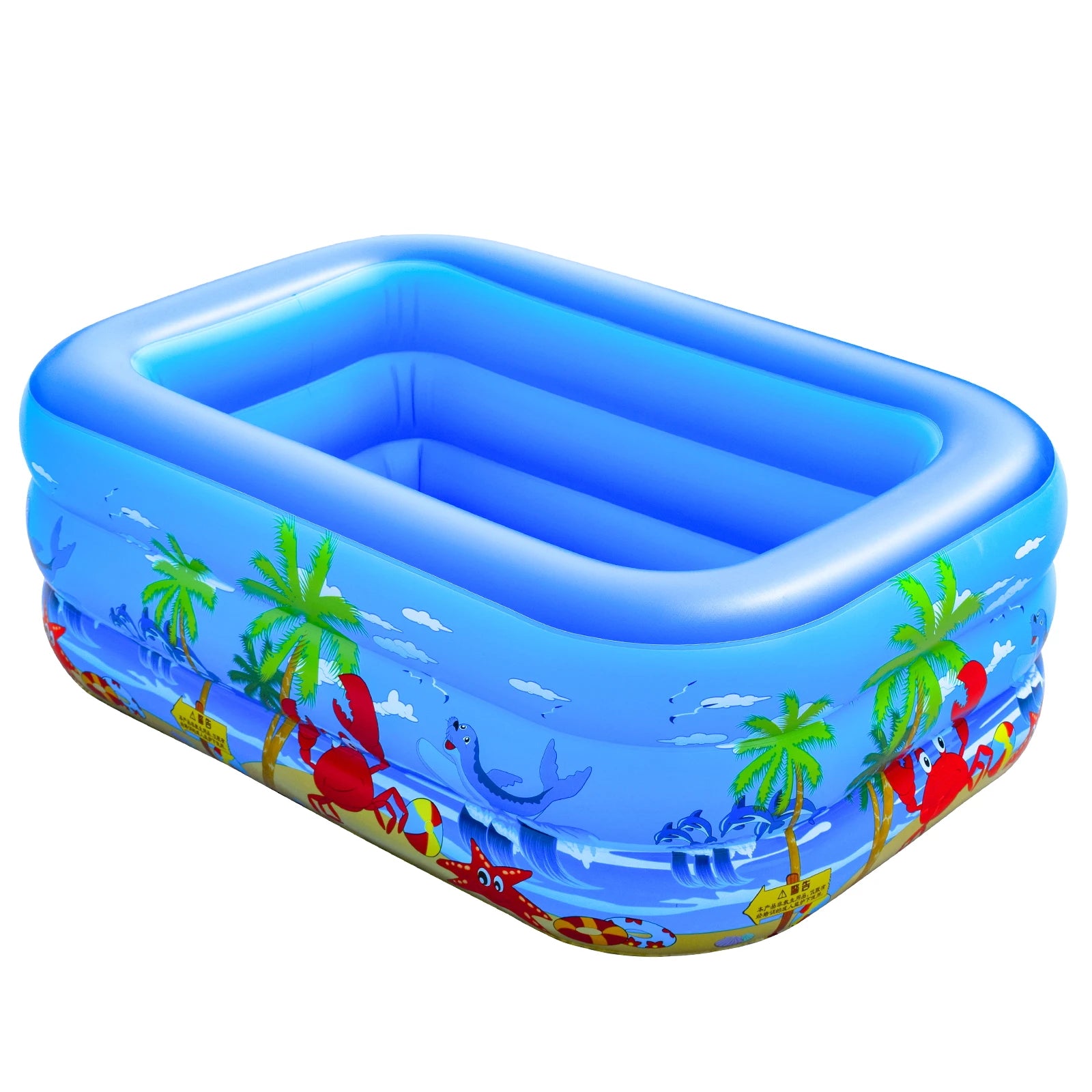 120cm~150cm Inflatable Ball Pit Pool for Kids, Toddlers, Blow Up PVC Swimming Pool for Indoor Outdoor Water Party Backyard, Blue