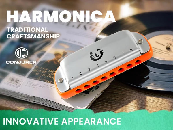 CONJURER ELF 8 hole harmonica Professional Mouth Organ  for Adults, Beginners and gifts Well Built and Plays Easily