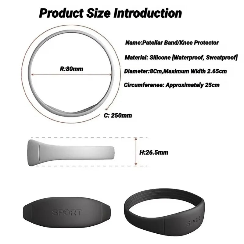 2Pcs Silicone Patella Tendon Knee Straps Support Care Strap Fixed Protection Flexible Sports Band Patellar Strape Brace Shock - memorylane shop