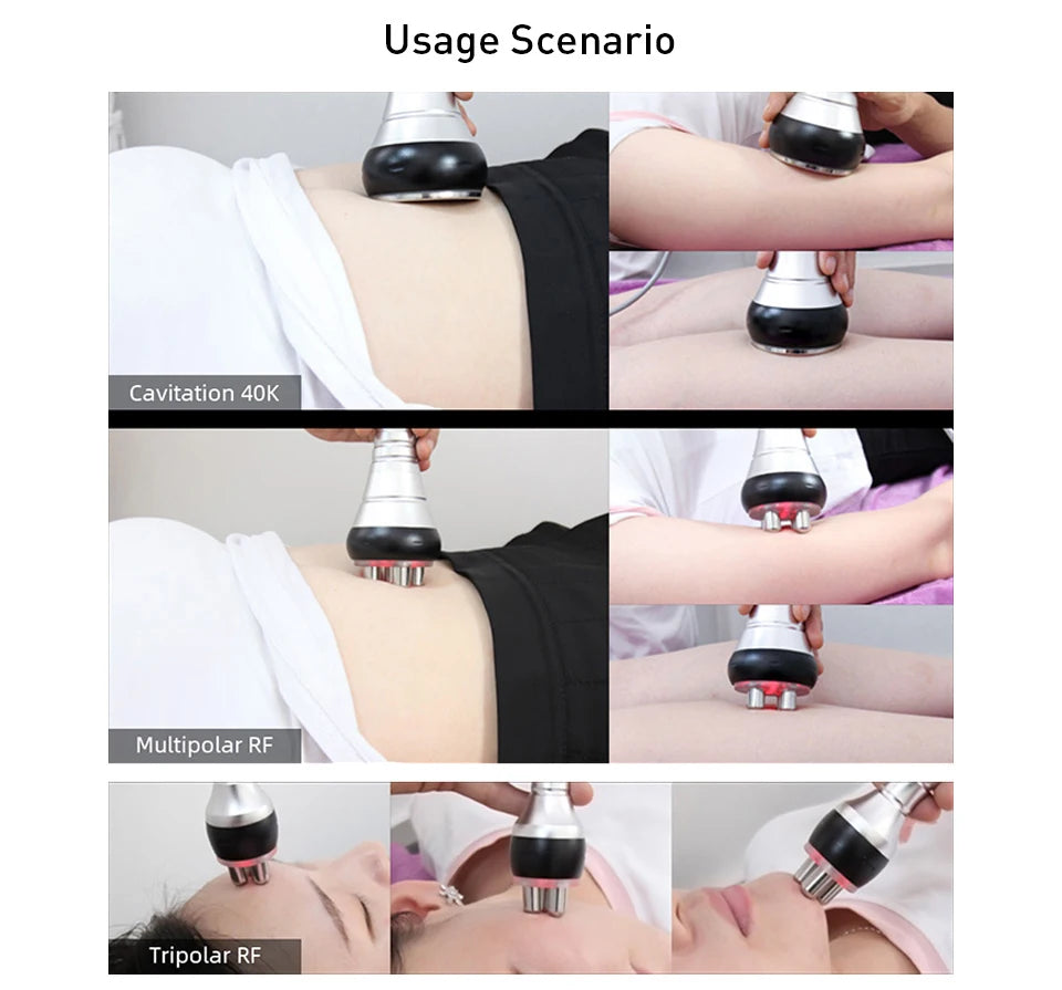 40K 3-in-1 Ultrasonic Body Shaping Instrument Negative Pressure Slimming Beauty Massage  Facial Care Beauty Salon Dedicated