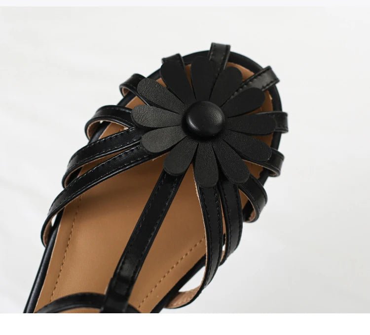 Summer Flat Sandals for Women Braided Hollow Closed - toe Sandals Outdoor Wear Breathable Holiday Roman Shoes sandalias de mujer - memorylane shop