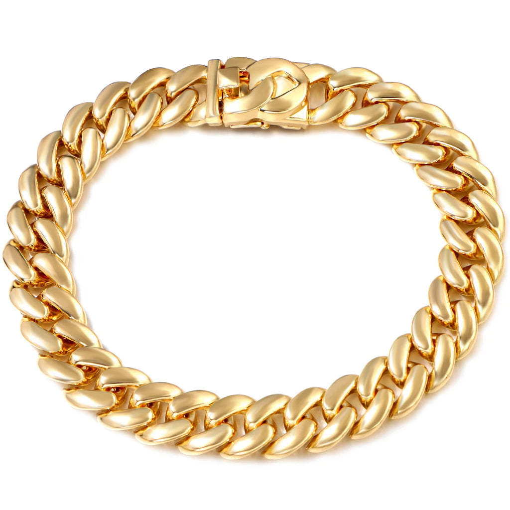 Summer 14MM Chunky Cuban Anklet For Women Gold - plated Rhombus Cuban Link Chain Anklets Beach Sandals Jewelry New - memorylane shop