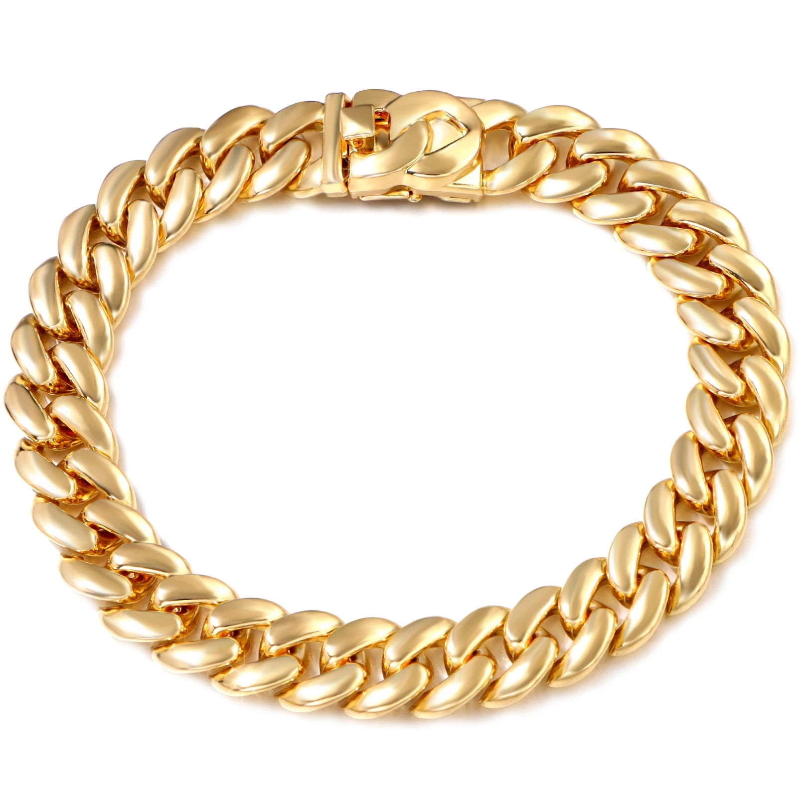 Summer 14MM Chunky Cuban Anklet For Women Gold - plated Rhombus Cuban Link Chain Anklets Beach Sandals Jewelry New - memorylane shop