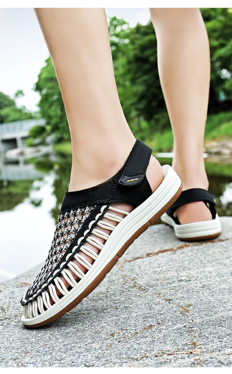 Summer New Sandals Men's Brand Designer Fashion Casual Outdoor Waders Large Size Hand-woven High Quality Beach Sandals For Men