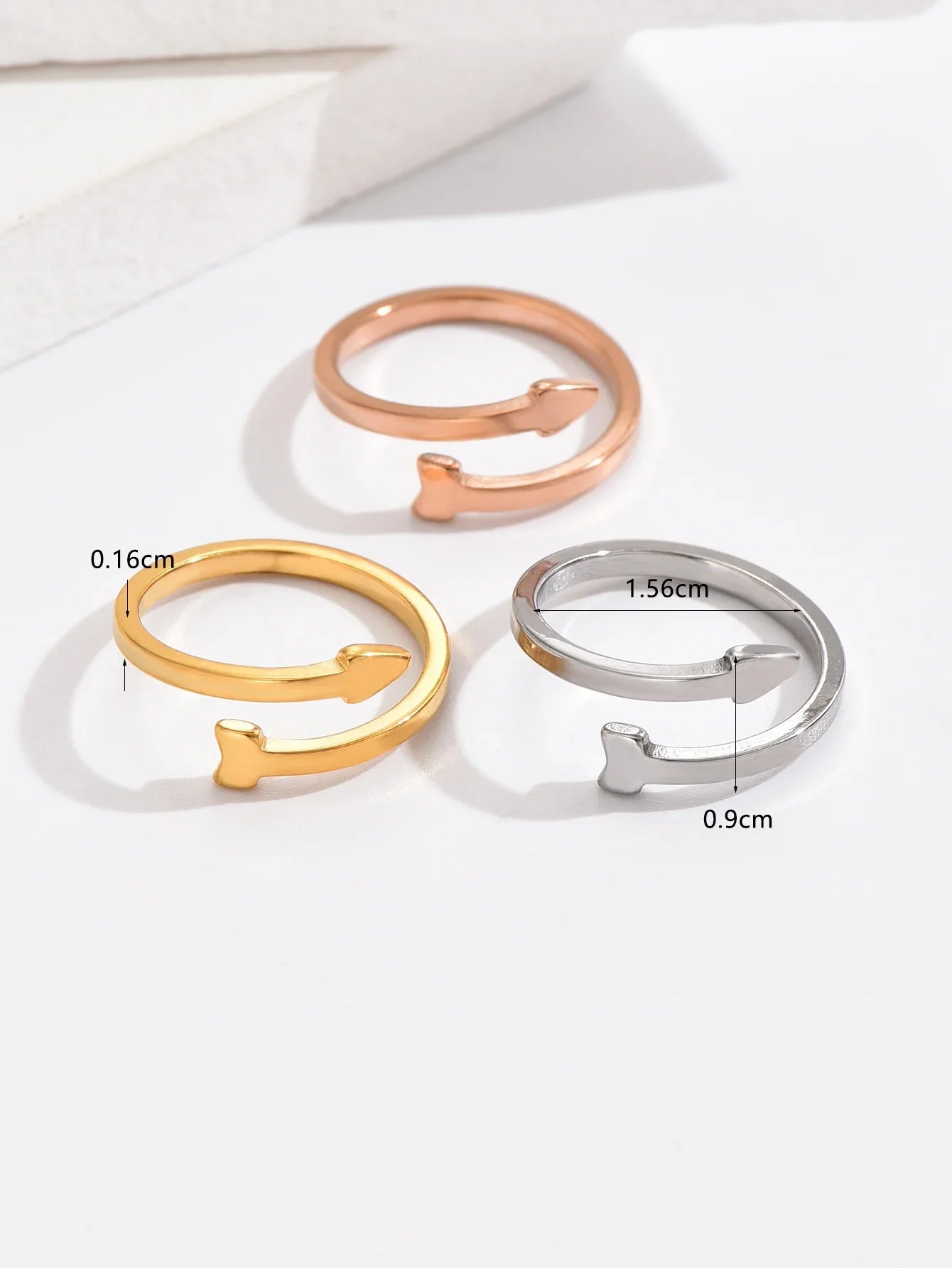 Summer Fashion Foot Leg Beach Stainless Steel Toe Rings - 3pcs Hollow Arrow Head Rings for Women summer toe ring - memorylane shop
