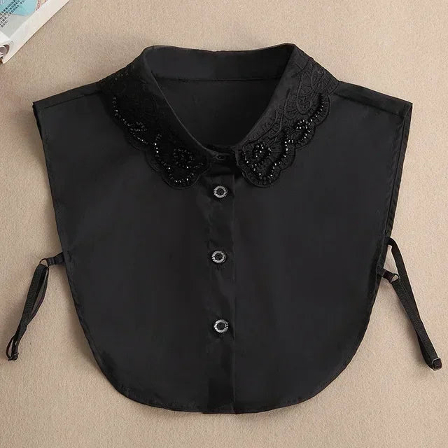 Women's Vintage Lace Front Tie Detachable Collar