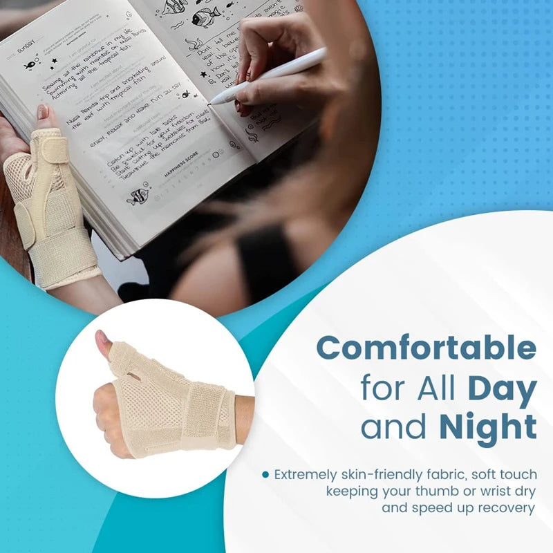 Flexible Splint Wrist Thumb Support Brace for Tendonitis Arthritis Breathable Thumb Protector Guard Fits Right and Left Hand