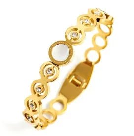 Fashion Simple Stainless Steel 3 Crystal Bracelet Bangle - memorylane shop