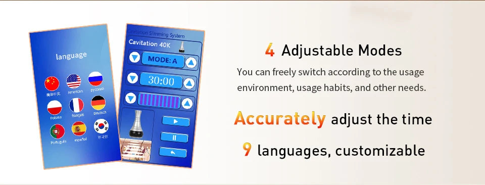 40K 3-in-1 Ultrasonic Body Shaping Instrument Negative Pressure Slimming Beauty Massage  Facial Care Beauty Salon Dedicated