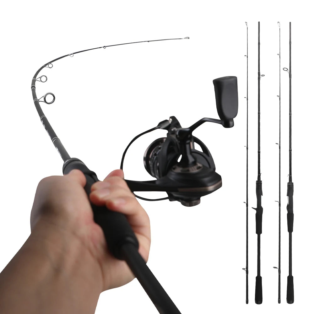 ROLLFISH Carbon Fiber Spinning Casting Fishing Rod M Power Fast Action For Freshwater & Saltwater Bass Trout Carp Fish