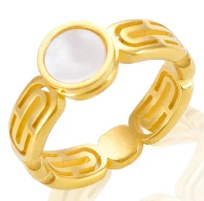 Stainless Steel Zircon Ring for Women – Waterproof Romantic Jewelry