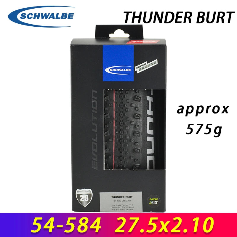 SCHWALBE Original THUNDER BURT 27.5x2.10 29x2.10 Folding Bicycle Tubeless Bike Tire for MTB XC Tracks Off-Road Cycling Parts