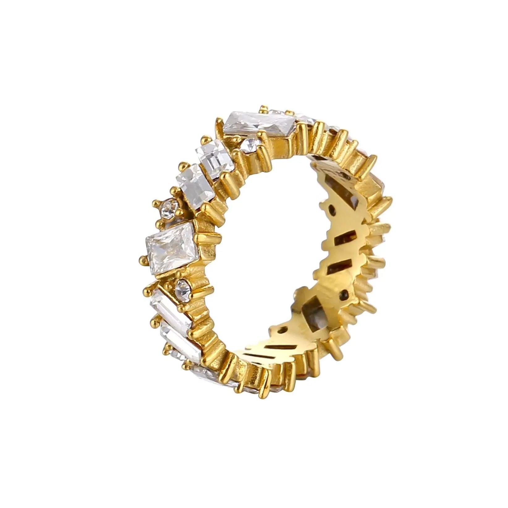 Stainless Steel Zircon Ring for Women – Waterproof Romantic Jewelry