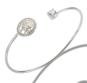 Fashion Simple Stainless Steel 3 Crystal Bracelet Bangle - memorylane shop