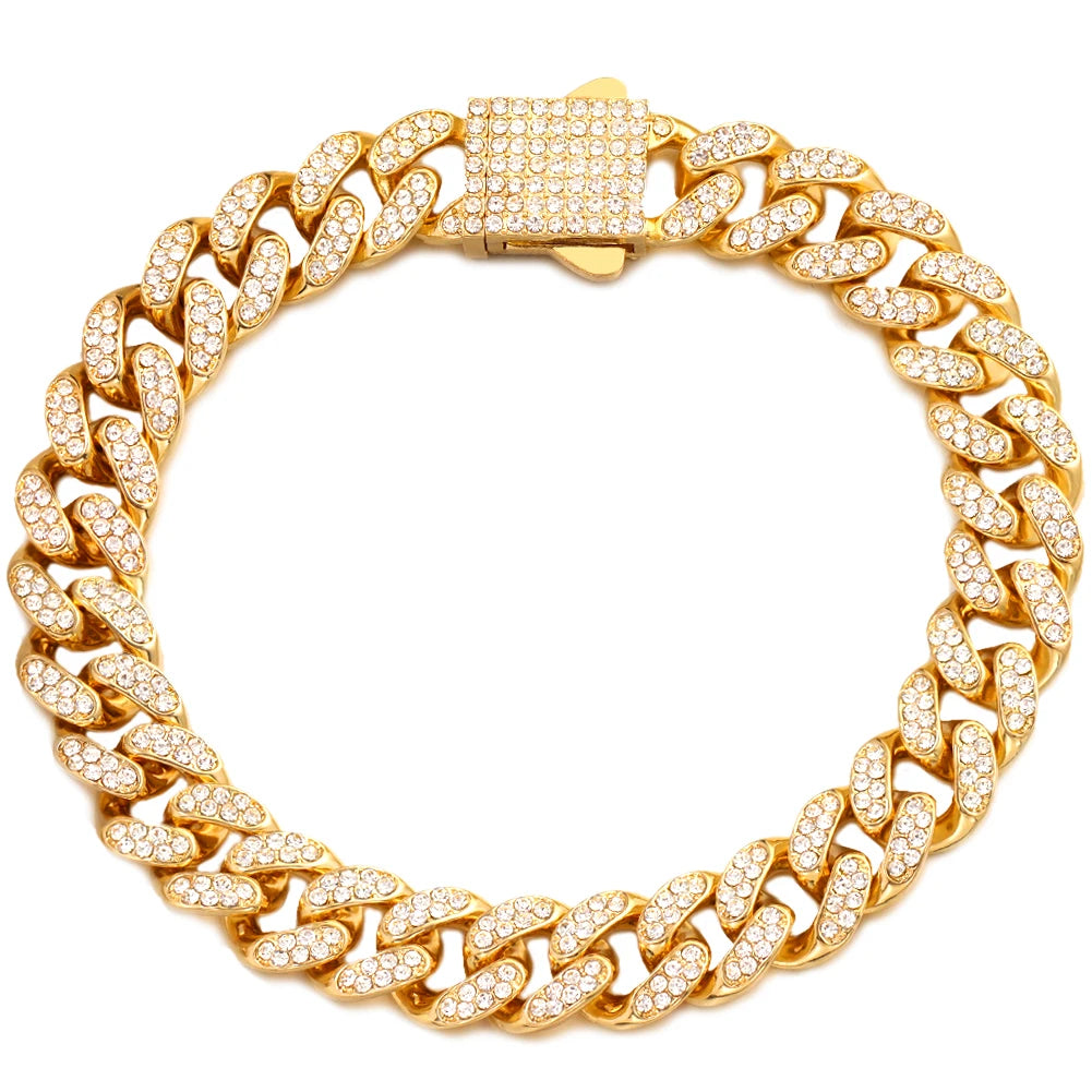Women's 14mm Gold-Plated Chunky Cuban Link Chain Anklet
