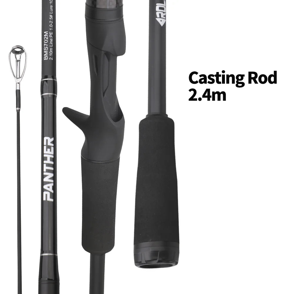 ROLLFISH Carbon Fiber Spinning Casting Fishing Rod M Power Fast Action For Freshwater & Saltwater Bass Trout Carp Fish