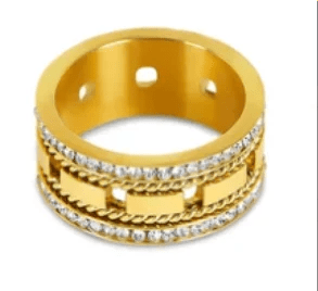 Stainless Steel Ring for Women Inlaid Zircon Rings Waterproof Romantic Fashion Jewelry - memorylane shop