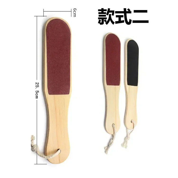 Foot Care Tools - Pedicure Dead Skin and Callus Remover, Foot Scrubber with Sandpaper and Wooden Handle