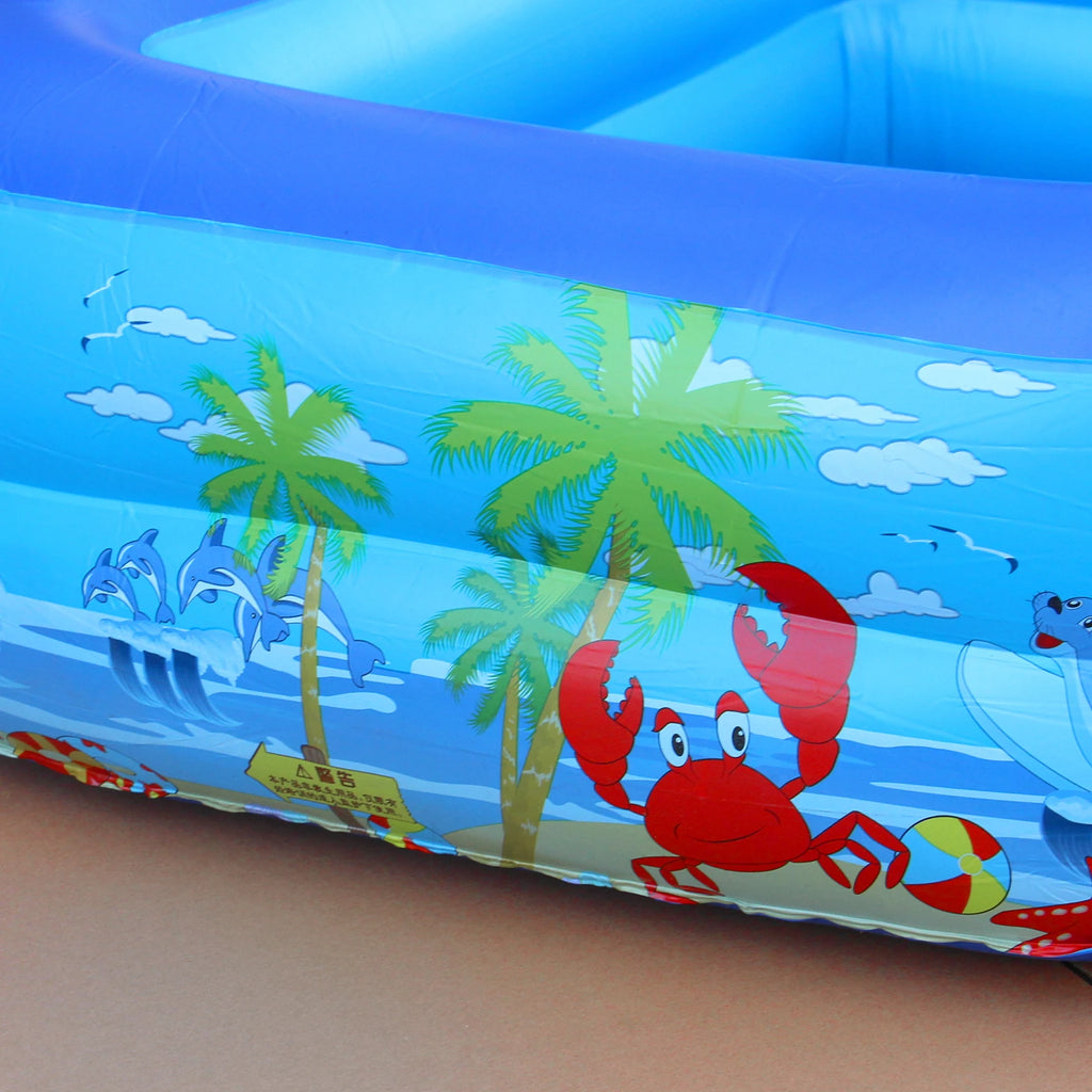 120cm~150cm Inflatable Ball Pit Pool for Kids, Toddlers, Blow Up PVC Swimming Pool for Indoor Outdoor Water Party Backyard, Blue