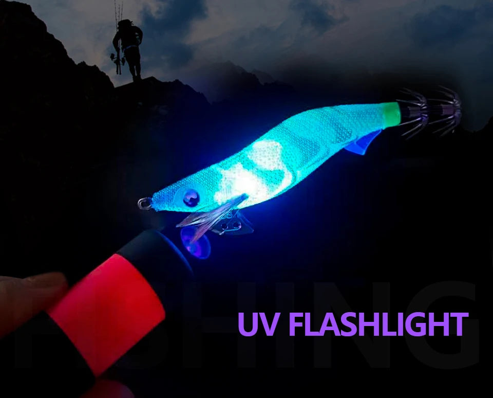 LETOYO UV Flashlights Led Mini USB Light Portable Rechargeable Waterproof Flashlight for squid jig metal jig fishing accessories