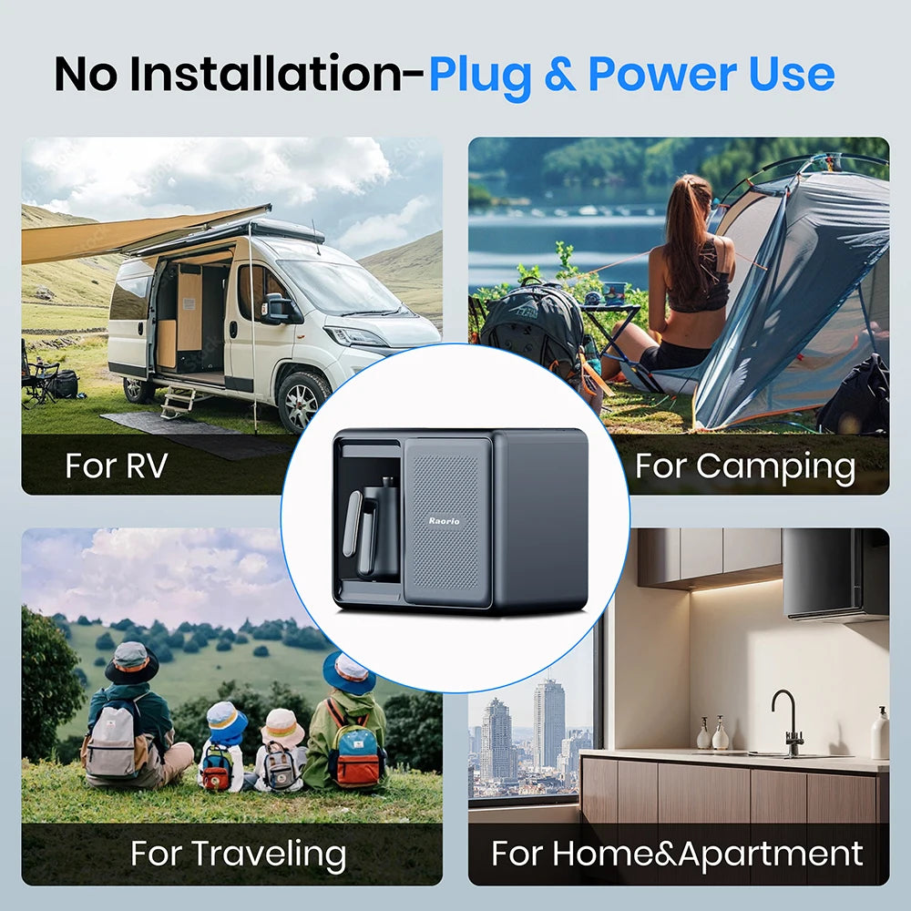 Raorio Camping Water Drinking Filter Outdoor Intelligent ReverseOsmosis System Portable Heating Water 5 Stage RO&UV Purification