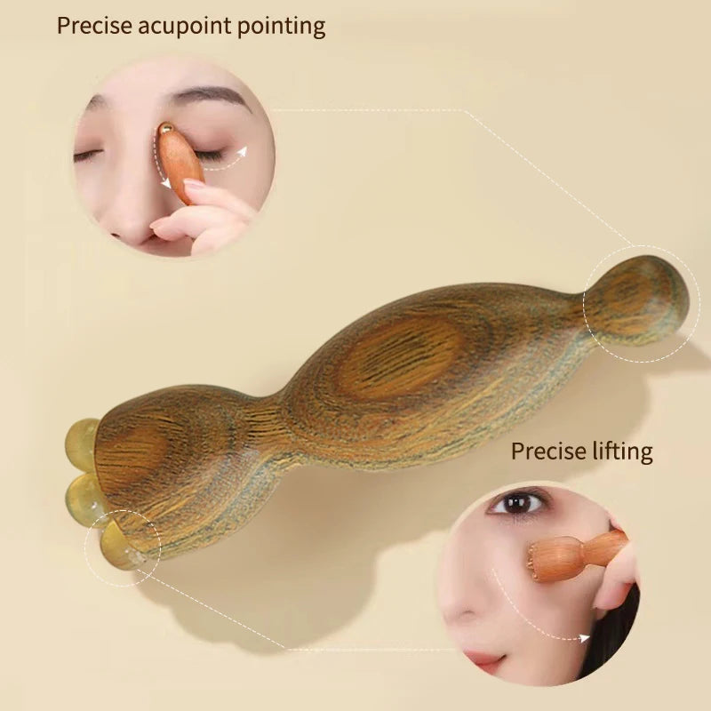 Sandalwood Face Massage Tools Gua Sha Face Skin Care Massage Sticks Lotus Seedpod Shape Massager Facial Physiotherapy Tool