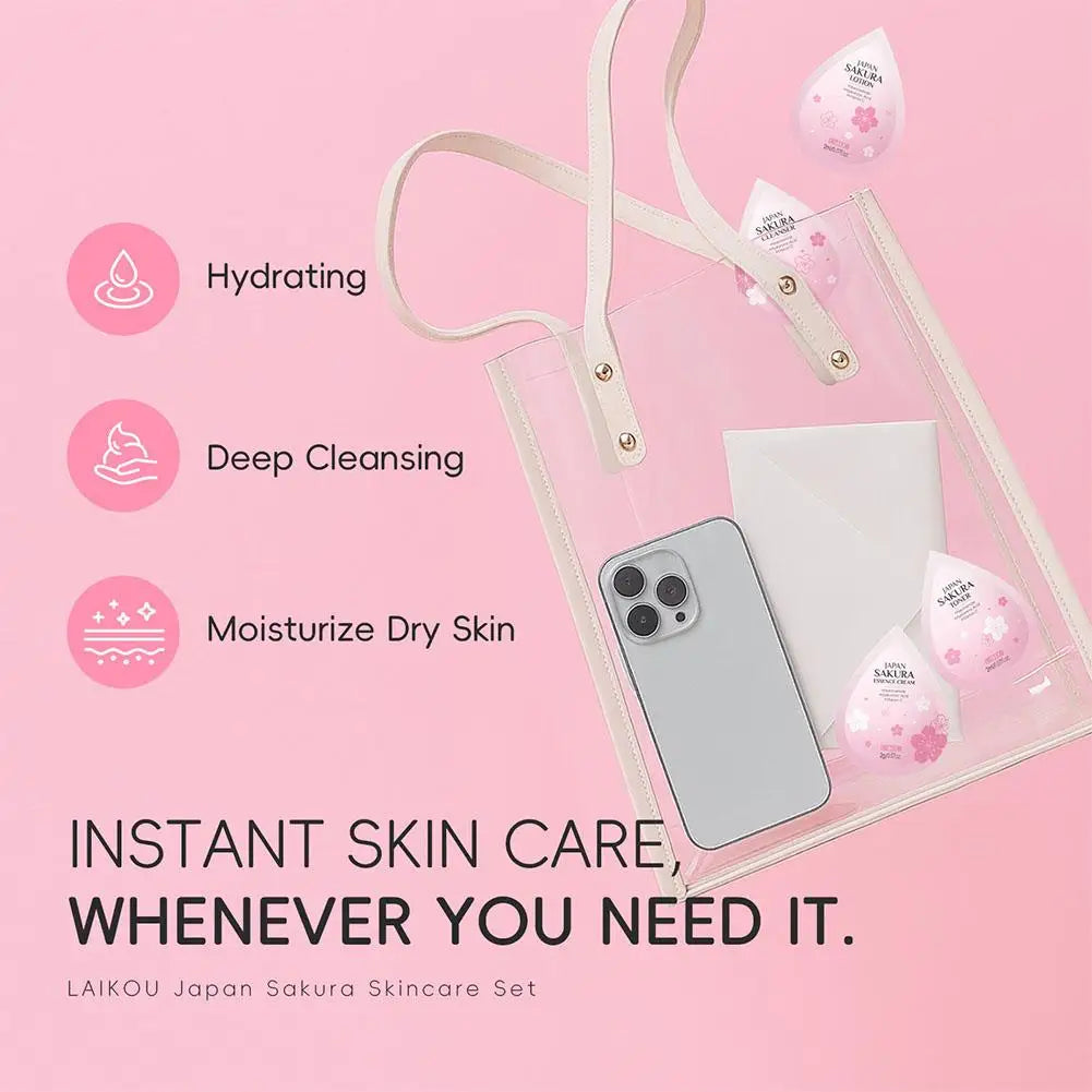 Hydrating Skin Care Set,10pcs Mini Travel Skincare Products,Including Face Wash, Serum, Toner, Lotion,Face Skin Care Routine Kit