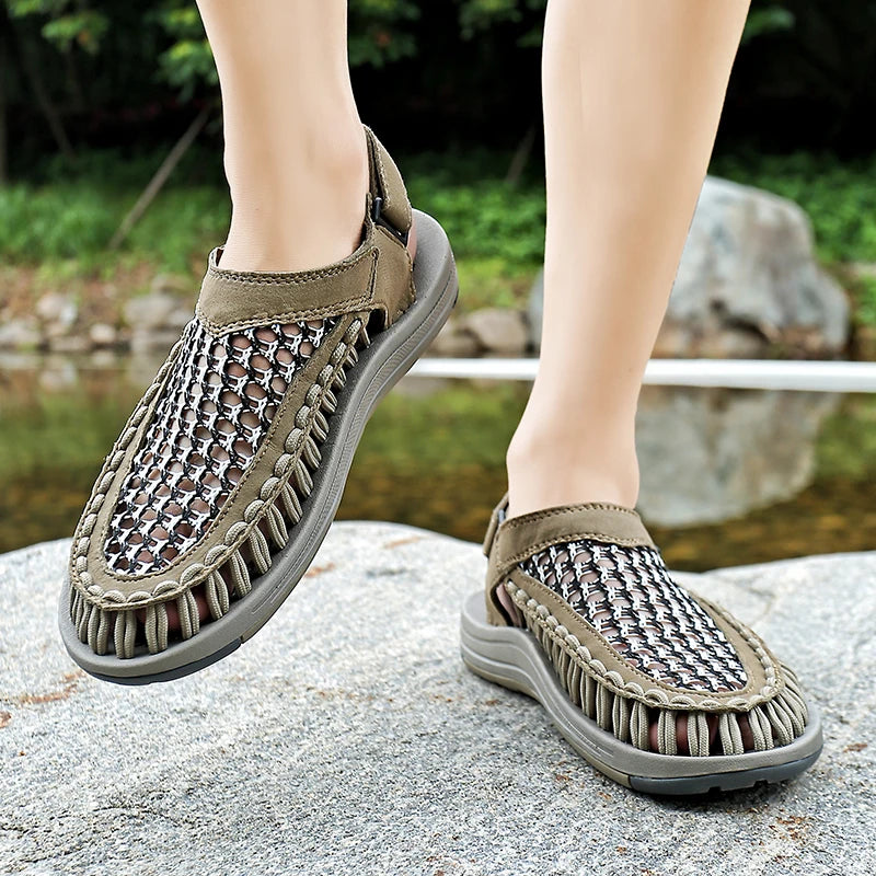 Summer New Sandals Men's Brand Designer Fashion Casual Outdoor Waders Large Size Hand-woven High Quality Beach Sandals For Men