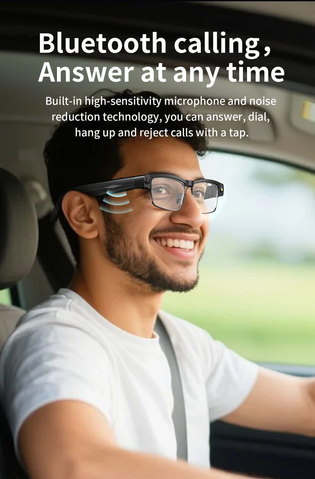 Smart Camera Glasses – Photo, Video, BT Call & AI Voice Assistant | Sunglasses