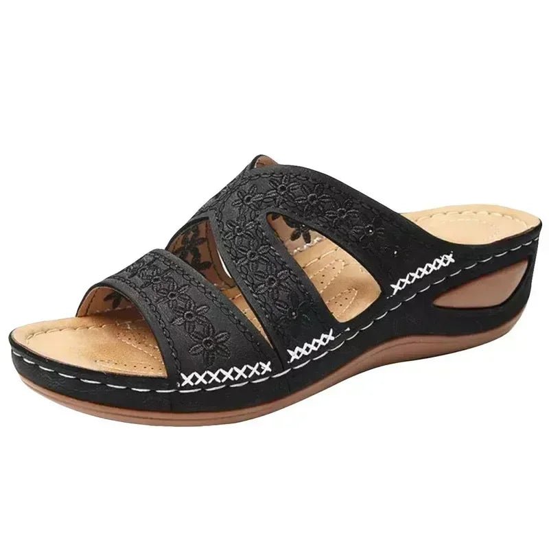 Summer 2025 women's sandals with exposed toes, retro anti slip leather casual women's fashionable versatile sandals - memorylane shop
