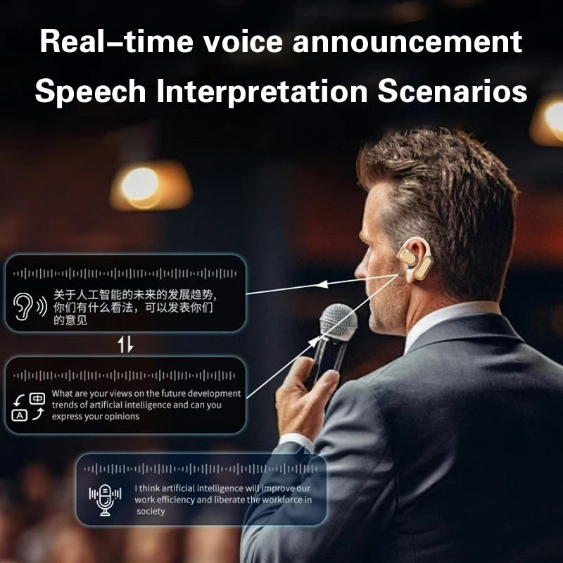 Wireless Bluetooth AI Real-Time Language Translation Earphones – 144 Languages