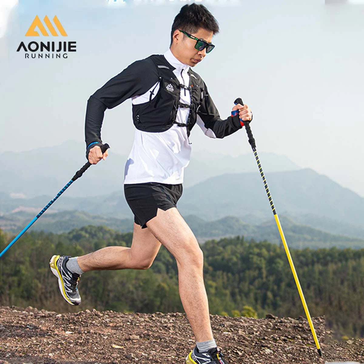 AONIJIE E4202 110cm 120cm Lightweight Folding Collapsible Quick Lock Cross-country Trekking Pole Aluminium Alloy Walking Stick
