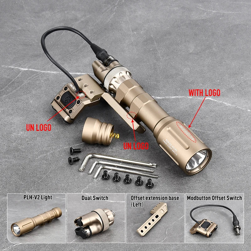 Tactical PLHV2 Flashlight High Power Scout Light Modlit PLH-V2 Hunting Weapon1 Lamp UNIT Offset Switch For 20mm Picatinny Rail