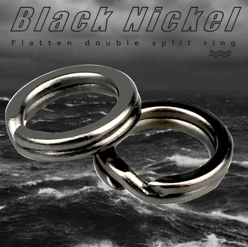 TAKEDO 100PCS/BAG New Arrival Black Nickel Flaser Double Split Ring Stainless Steel Fishing Accessories Connector Fishing Lures