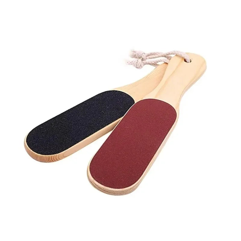 Foot Care Tools - Pedicure Dead Skin and Callus Remover, Foot Scrubber with Sandpaper and Wooden Handle