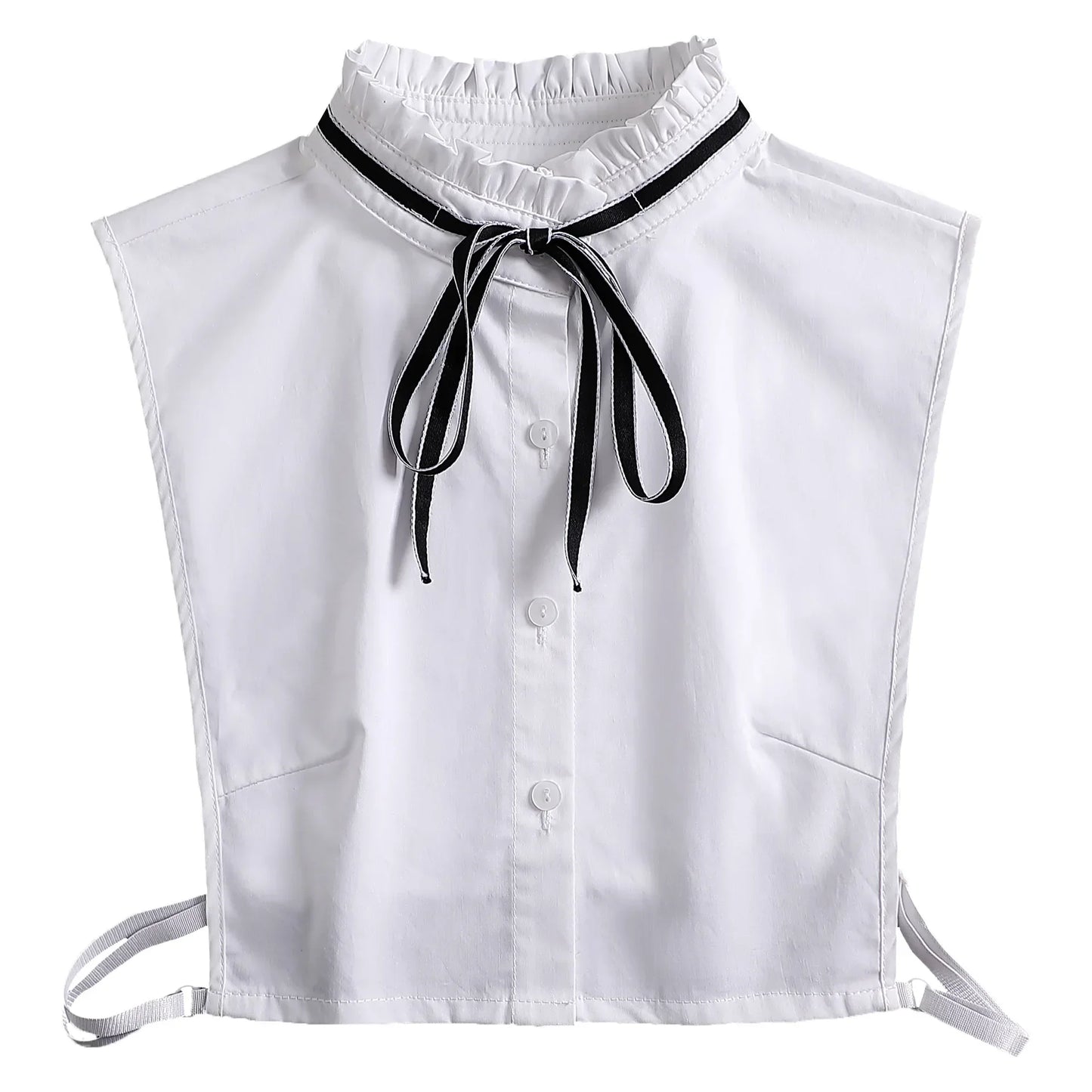 Fashion 2025 Front Tie White Fake Collar for Women Stand Detachable Collar Fake Girls Vintage Lace Ladies False Blouse Collar - memorylane shop