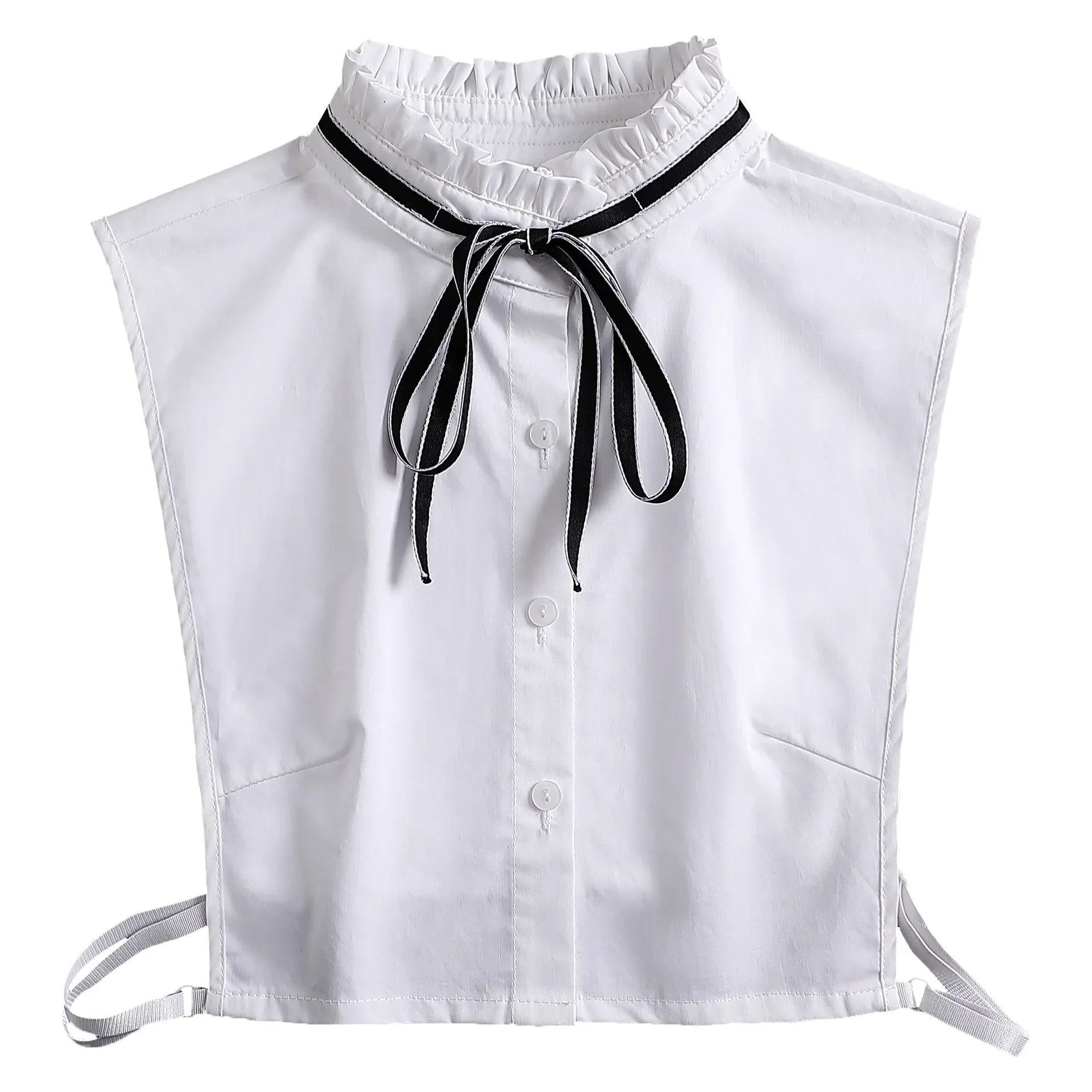 Fashion 2025 Front Tie White Fake Collar for Women Stand Detachable Collar Fake Girls Vintage Lace Ladies False Blouse Collar - memorylane shop