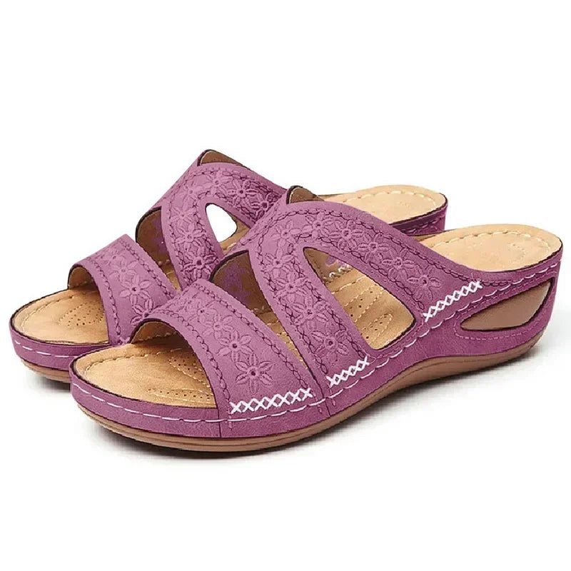 Summer 2025 women's sandals with exposed toes, retro anti slip leather casual women's fashionable versatile sandals - memorylane shop