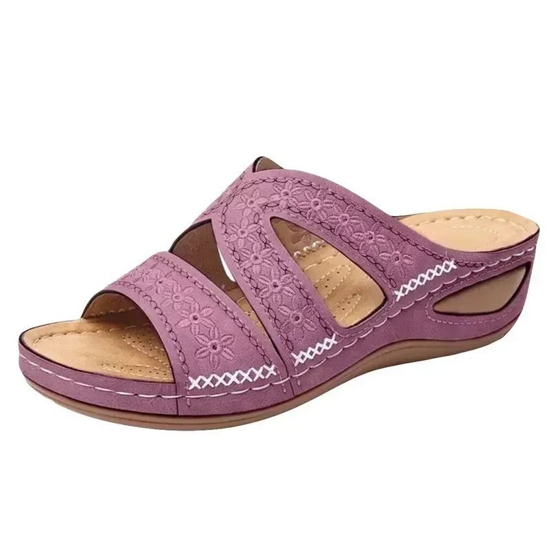 Summer 2025 women's sandals with exposed toes, retro anti slip leather casual women's fashionable versatile sandals - memorylane shop