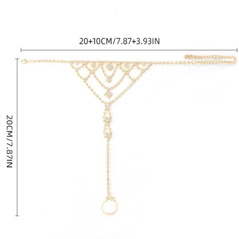 Summer Anklet Crystal Barefoot Sandals Foot Chain Bracelet Ankle Bohemian Toe Leg Beach Foot Charm Jewelry for Women and Girls