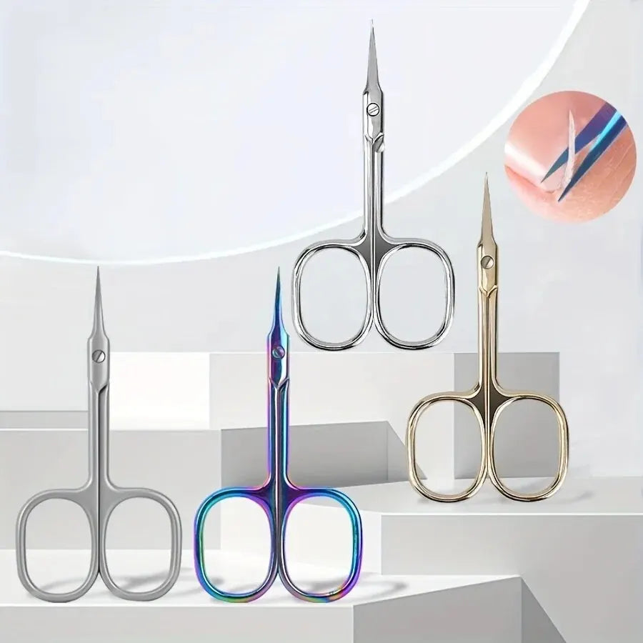 Dead Skin Remover Stainless Steel Curved Tip Thin Blade Cuticle Scissors Nail Clippers Trimmer Manicure Tools Eyebrow Tools