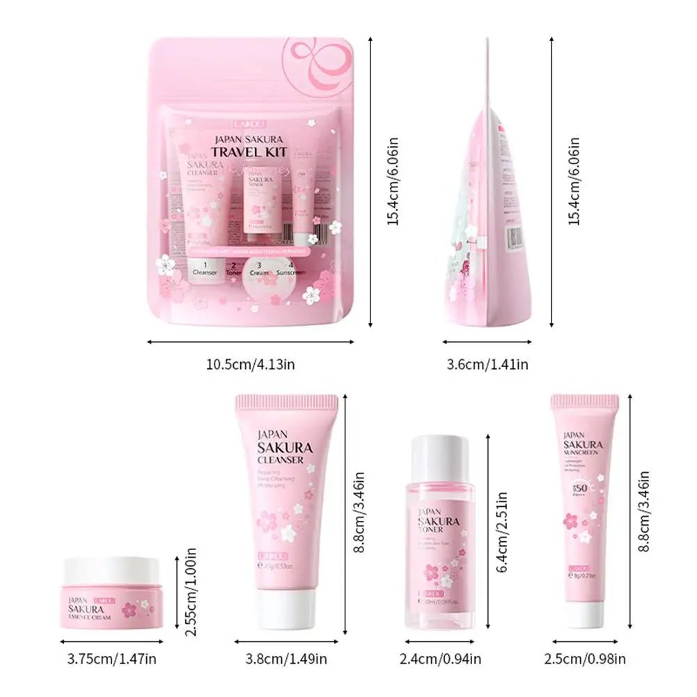 Sakura Skin Care Sets & Kits With Cleanser,Serum,Eye Cream,essence Cream Beauty Products For Women Gift Sets Routine Travel Kit - memorylane shop