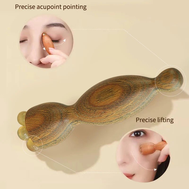 Sandalwood Face Massage Tools Gua Sha Face Skin Care Massage Sticks Lotus Seedpod Shape Massager Facial Physiotherapy Tool - memorylane shop