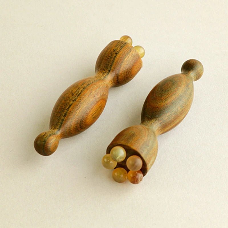 Sandalwood Face Massage Tools Gua Sha Face Skin Care Massage Sticks Lotus Seedpod Shape Massager Facial Physiotherapy Tool - memorylane shop