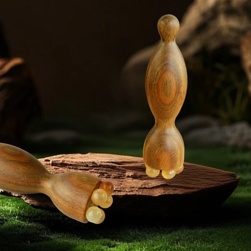 Sandalwood Face Massage Tools Gua Sha Face Skin Care Massage Sticks Lotus Seedpod Shape Massager Facial Physiotherapy Tool - memorylane shop