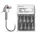 15PCS Swimbait Hook Jig Head High Strength Fishing Worm Lure Hooks For Seawater Freshwater Fishhook Fishing Tackle Luminous Eyes