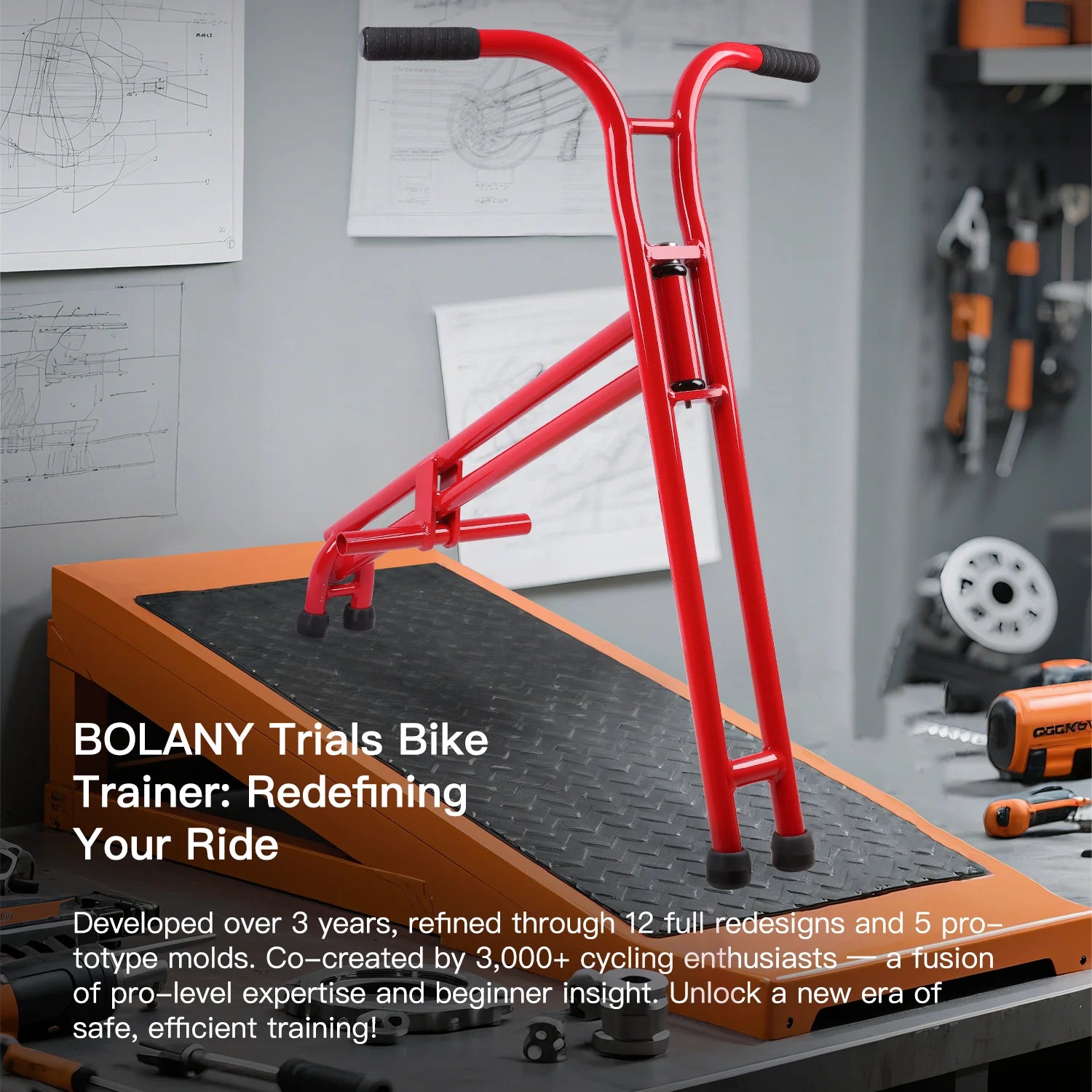 BOLANY Trial Bike Training Stand Frame Aluminum Alloy Bicycle Frame for Body Positioning Bike Trials Trial Riding Training Tools