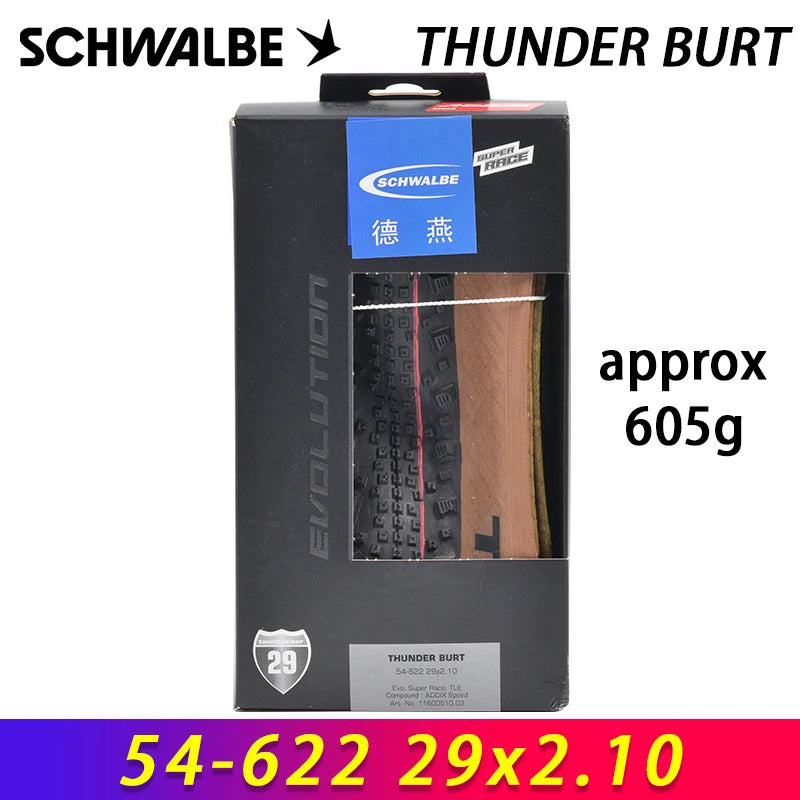SCHWALBE Original THUNDER BURT 27.5x2.10 29x2.10 Folding Bicycle Tubeless Bike Tire for MTB XC Tracks Off-Road Cycling Parts