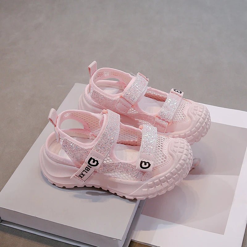 Summer Girls' Sports Sandals Comfortable and Soft Non - Slip and Breathable Outdoor Sports Sandals with Rhinestone Decorations - memorylane shop