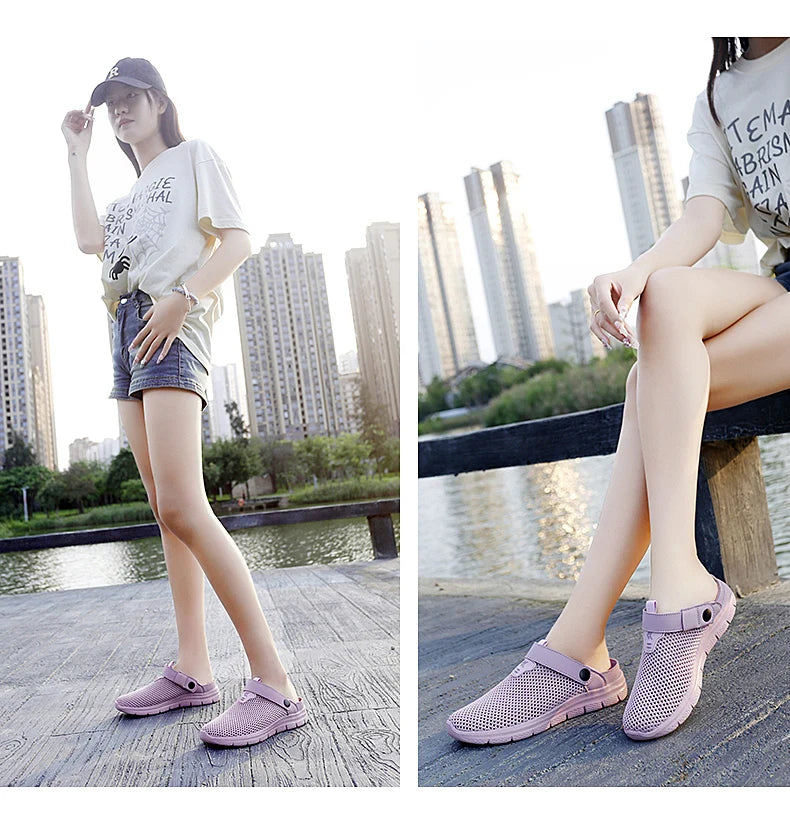 Summer Sandals for Women Breathable Beach Sandals Slippers Fashion Garden Clog Aqua Shoes Trekking Wading Shoes Plus Size 35-44